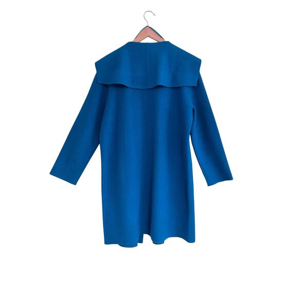 Jones New York Felted Merino Wool Cardigan Jacket L/XL Pockets Blue Small Flaw - Picture 5 of 8